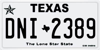 TX license plate DNI2389