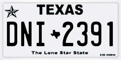 TX license plate DNI2391