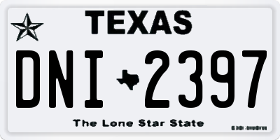 TX license plate DNI2397