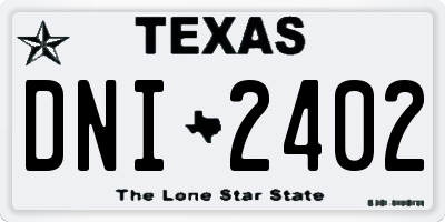 TX license plate DNI2402