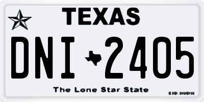 TX license plate DNI2405