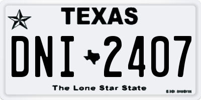 TX license plate DNI2407