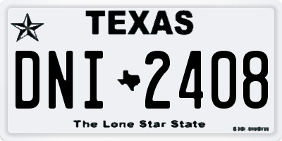 TX license plate DNI2408