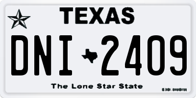 TX license plate DNI2409