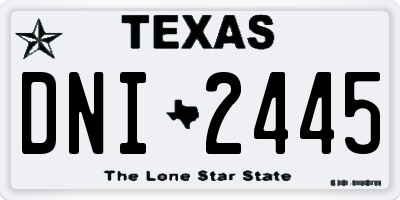 TX license plate DNI2445