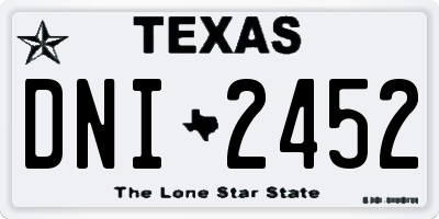 TX license plate DNI2452