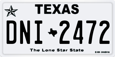 TX license plate DNI2472