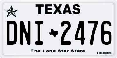 TX license plate DNI2476