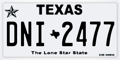 TX license plate DNI2477