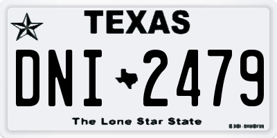 TX license plate DNI2479