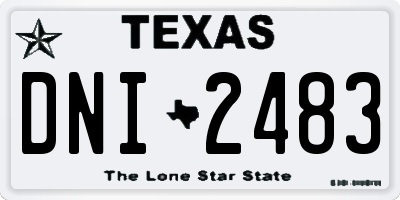 TX license plate DNI2483