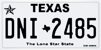 TX license plate DNI2485