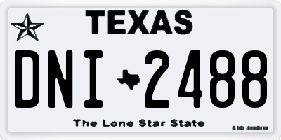 TX license plate DNI2488