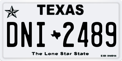 TX license plate DNI2489