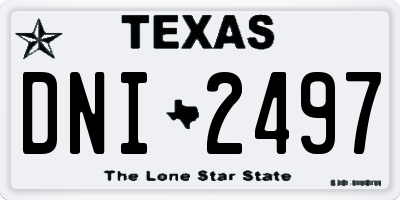 TX license plate DNI2497