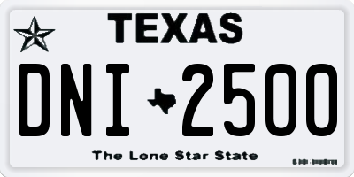 TX license plate DNI2500