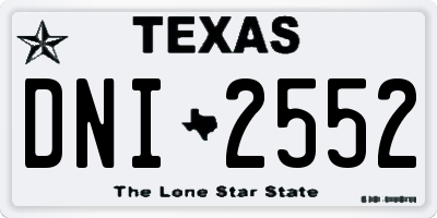 TX license plate DNI2552