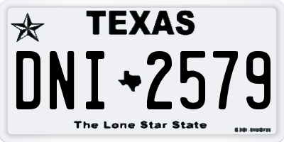 TX license plate DNI2579
