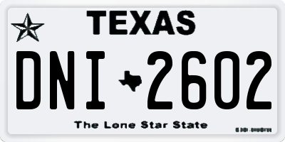 TX license plate DNI2602