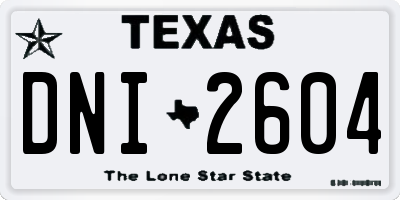 TX license plate DNI2604