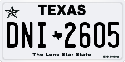 TX license plate DNI2605
