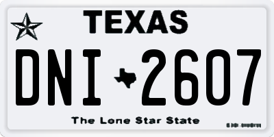 TX license plate DNI2607