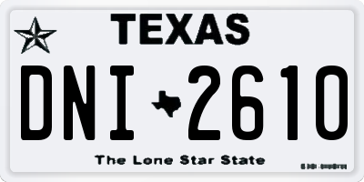 TX license plate DNI2610