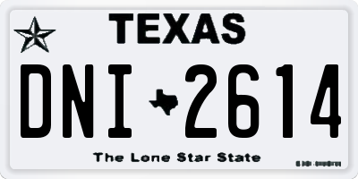 TX license plate DNI2614