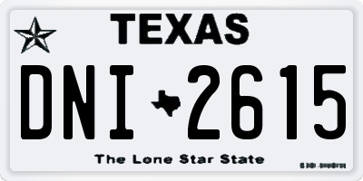 TX license plate DNI2615