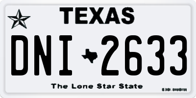TX license plate DNI2633