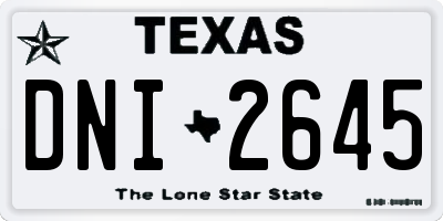 TX license plate DNI2645