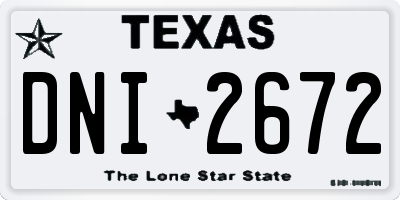 TX license plate DNI2672