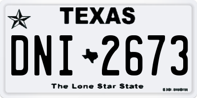 TX license plate DNI2673