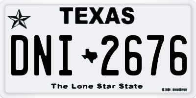 TX license plate DNI2676