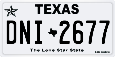 TX license plate DNI2677