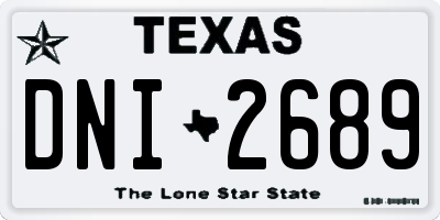 TX license plate DNI2689
