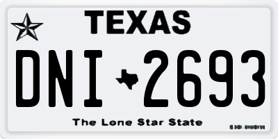 TX license plate DNI2693
