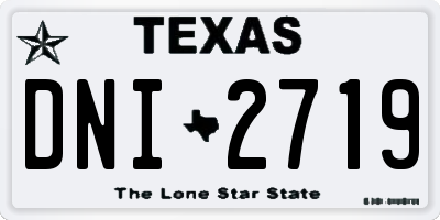 TX license plate DNI2719
