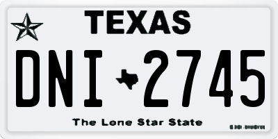 TX license plate DNI2745