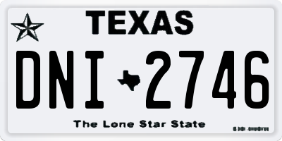 TX license plate DNI2746