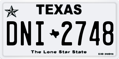 TX license plate DNI2748