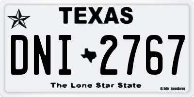 TX license plate DNI2767