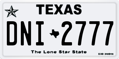 TX license plate DNI2777