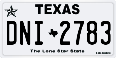 TX license plate DNI2783