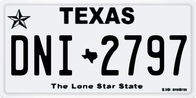 TX license plate DNI2797