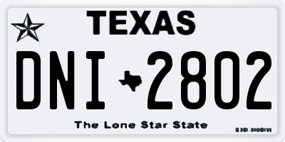 TX license plate DNI2802