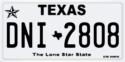 TX license plate DNI2808