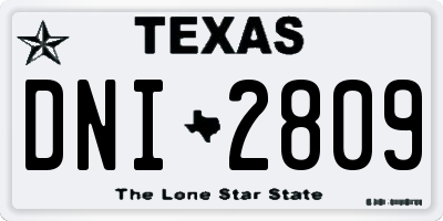 TX license plate DNI2809