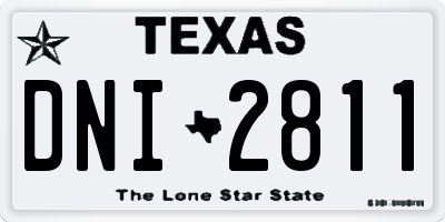 TX license plate DNI2811