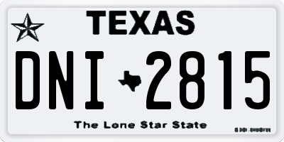 TX license plate DNI2815